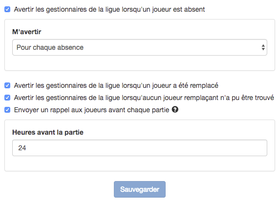 Paramètres de statistiques