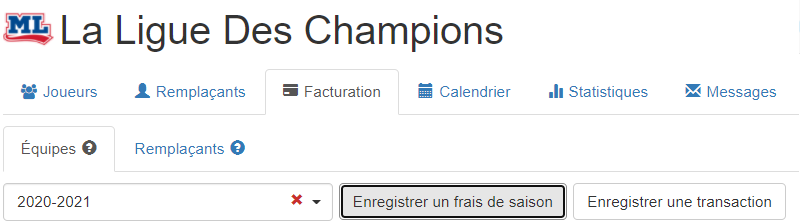 Enregistrer un frais de saison.